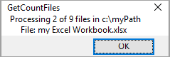 Progress for processing files in a folder