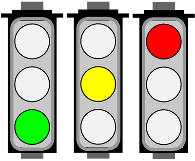 Green, Yellow, and Red Stoplights