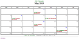 Calendar Report with Jobs in May, small