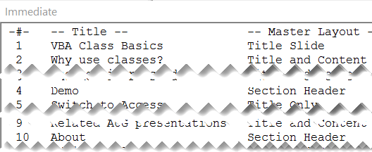 some of PowerPoint Slide Index