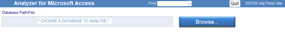 Analyzer menu